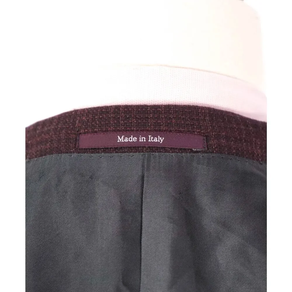$3,290 ZEGNA - Burgundy Crosshatch 